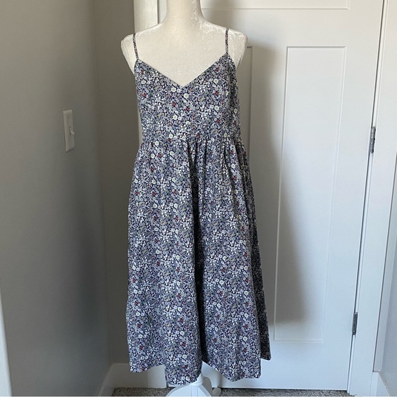 J Crew Liberty Fabrics Thorpe Lace Up Dress